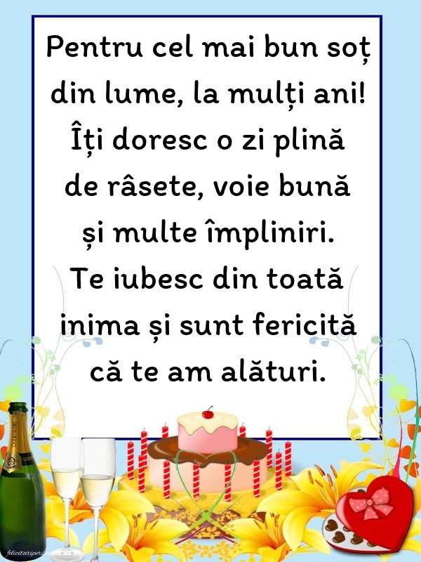 Imagini cu La mulți ani pentru soț: Șampanie și tort