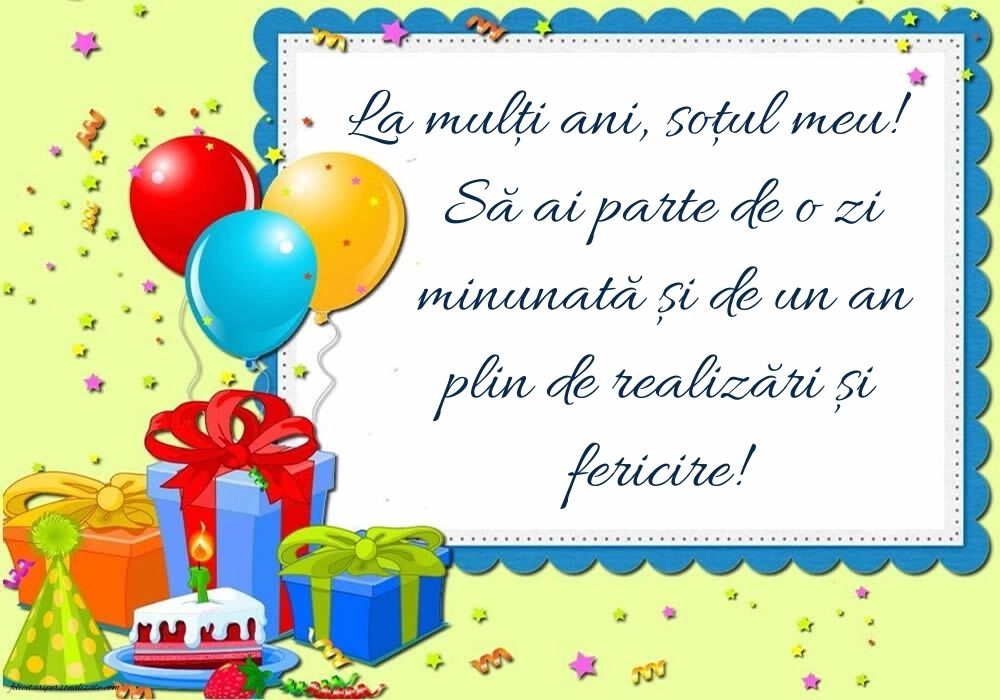 Imagini cu mesaje de La mulți ani pentru soț: Baloane și Cadouri