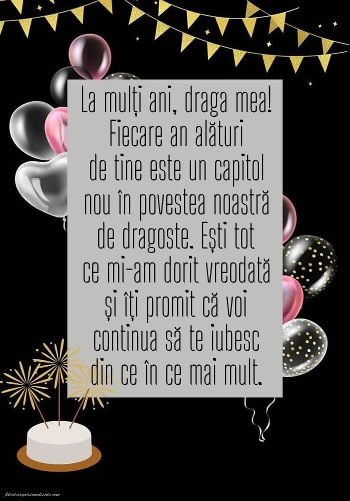 Felicitări și Imagini de Ziua de Naștere pentru Soție: Baloane și Tort