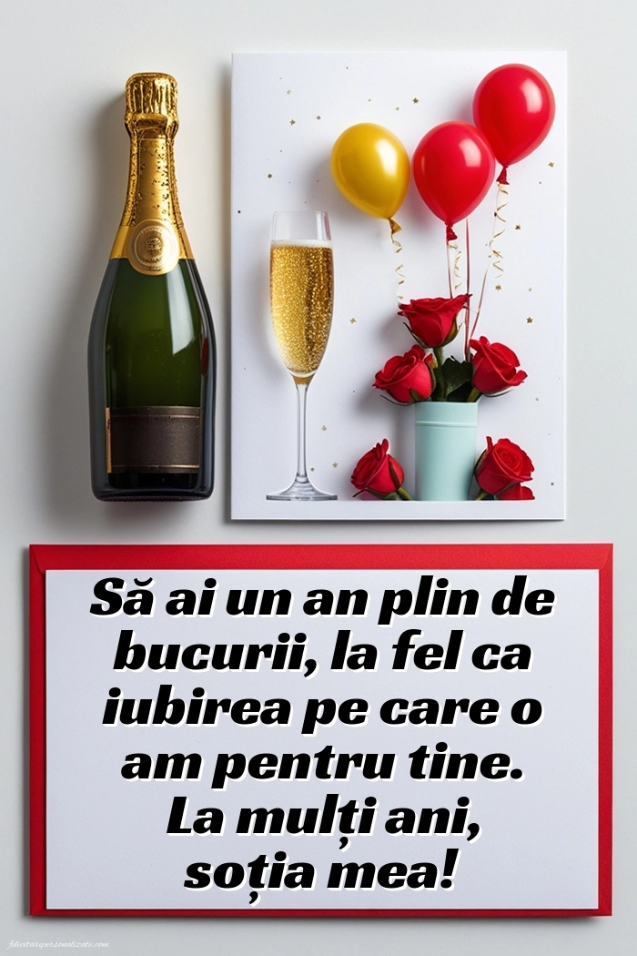 Imagini cu LA MULȚI ANI pentru Nevastă: Șampanie și flori