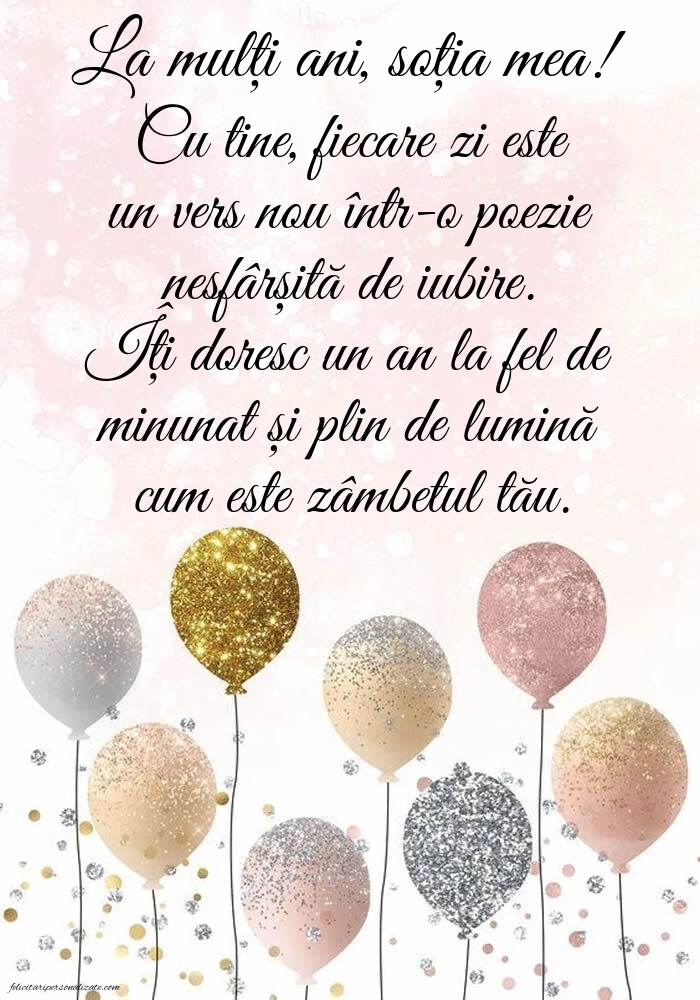 Felicitări și Imagini de Ziua de Naștere pentru Soție: Baloane