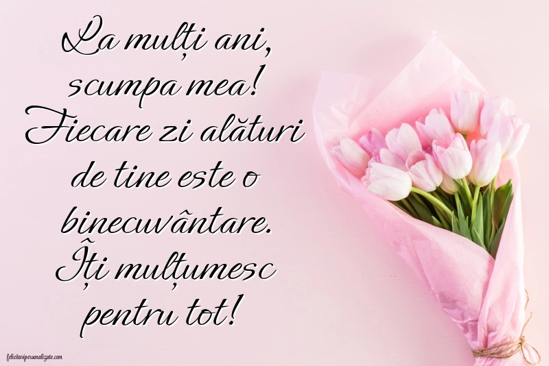 Felicitări și Imagini de Ziua de Naștere pentru Soție: Flori