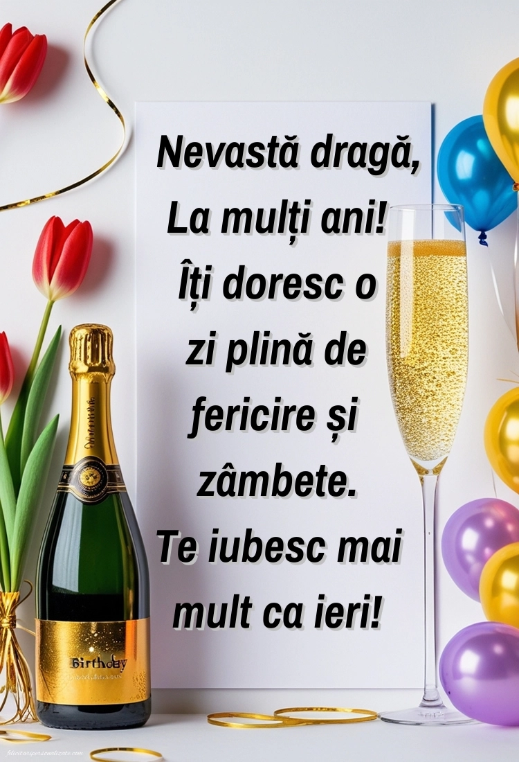 Imagini cu LA MULȚI ANI pentru Nevastă: Șampanie și baloane