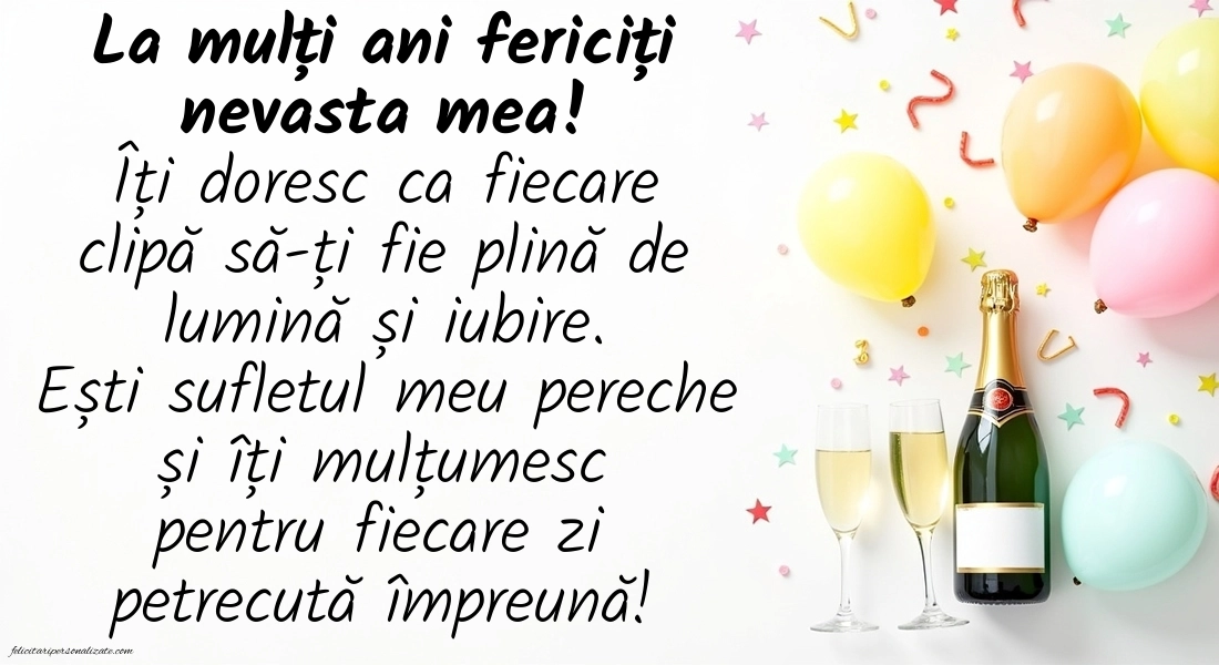Imagini cu LA MULȚI ANI pentru Nevastă: Șampanie și baloane