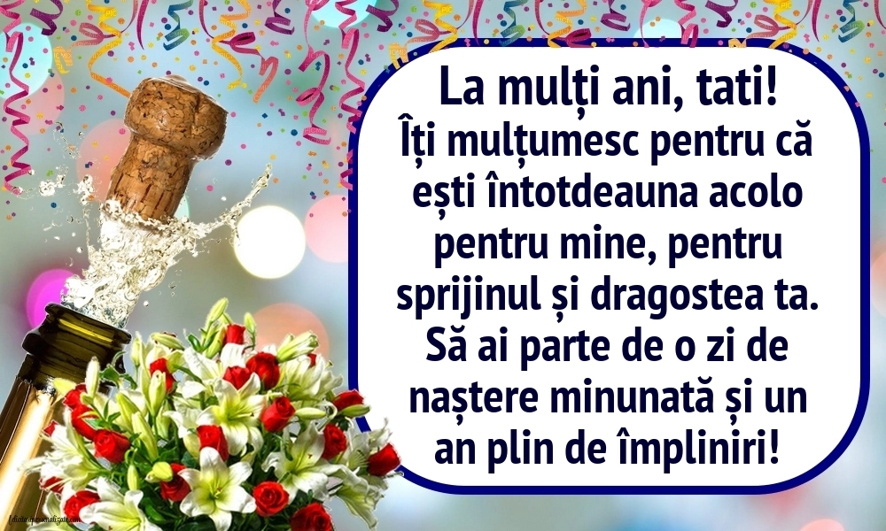 Imagini cu La mulți ani pentru tatăl meu: Șampanie și flori