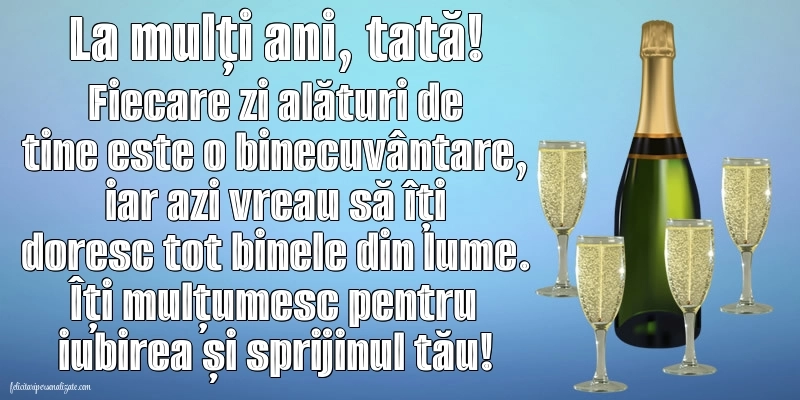 Felicitări și Imagini de Ziua de Naștere pentru Tata: Șampanie