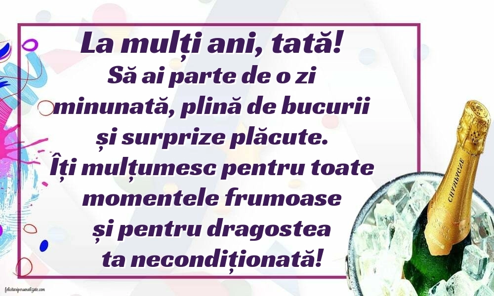 Felicitări și Imagini de Ziua de Naștere pentru Tata: Șampanie