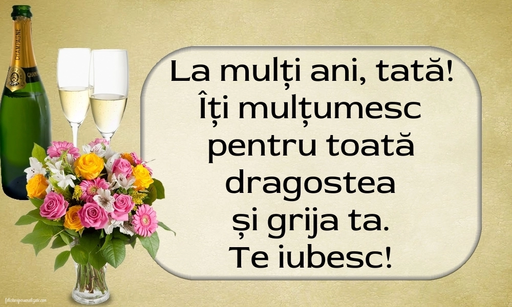 Imagini La Mulți Ani tată: Șampanie și flori