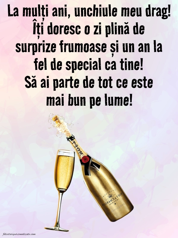 Imagini cu mesaje de La mulți ani pentru unchi: Șampanie