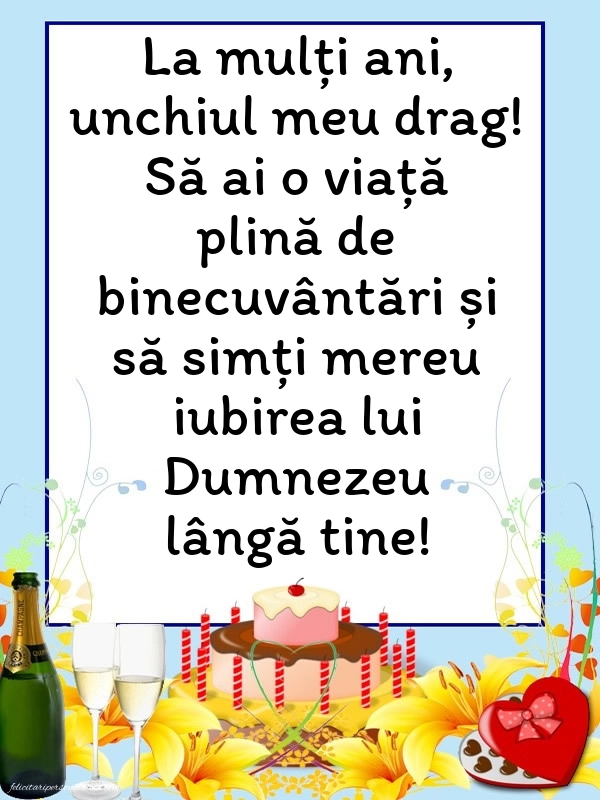 Imagini cu mesaje de La mulți ani pentru unchi: Șampanie și tort
