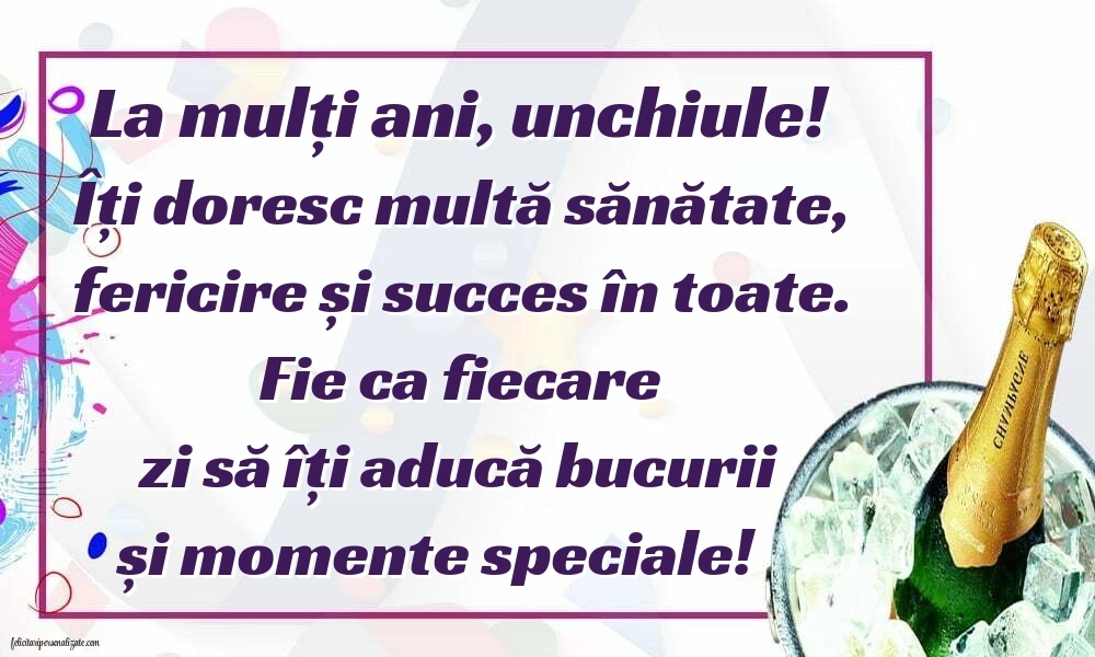 Felicitări originale de Ziua de Naștere pentru Unchi: Șampanie