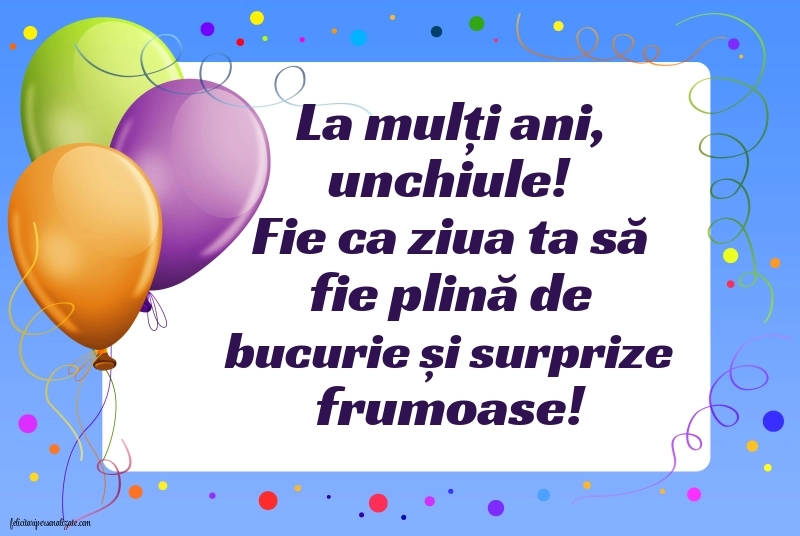 Imagini cu mesaje de La mulți ani pentru unchi: Baloane