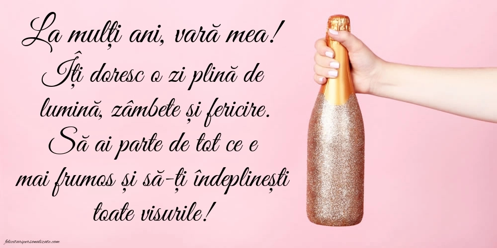 Felicitări frumoase de Ziua de Naștere pentru Verișoară: Șampanie