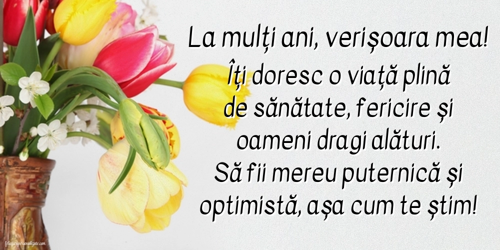Imagini cu La Mulți Ani pentru Verișoară: Lalele
