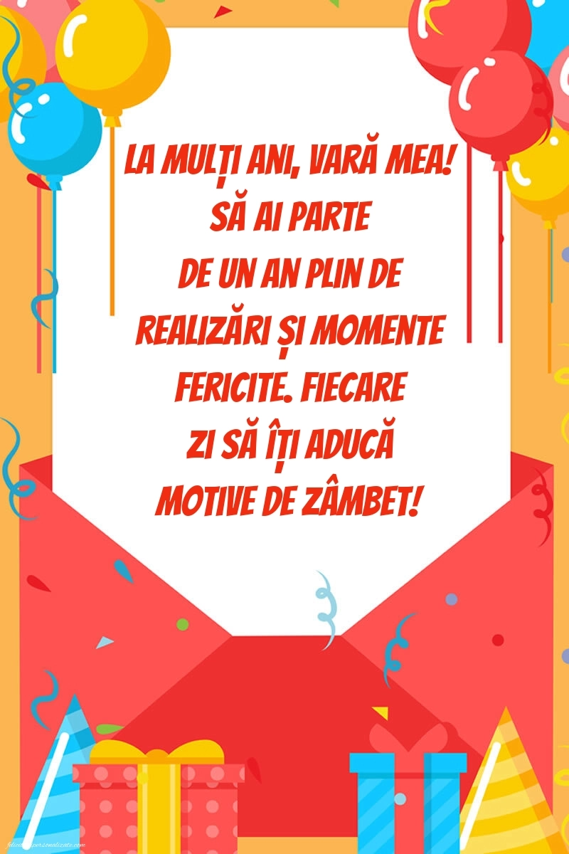 Imagini La Mulți Ani Verișoara Mea: Baloane și Cadouri