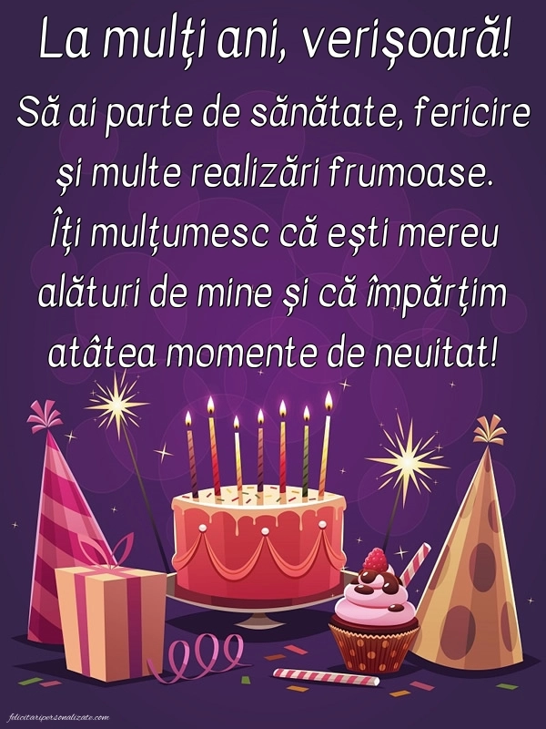La mulți ani, vară mea! - Imagini cu mesaje frumoase: Tort