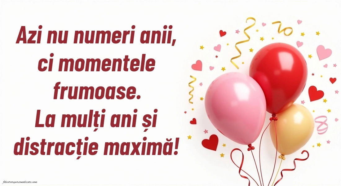Felicitări frumoase de Ziua de Naștere pentru Verișoară: Baloane