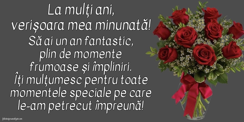 Imagini cu La Mulți Ani pentru Verișoară: Flori
