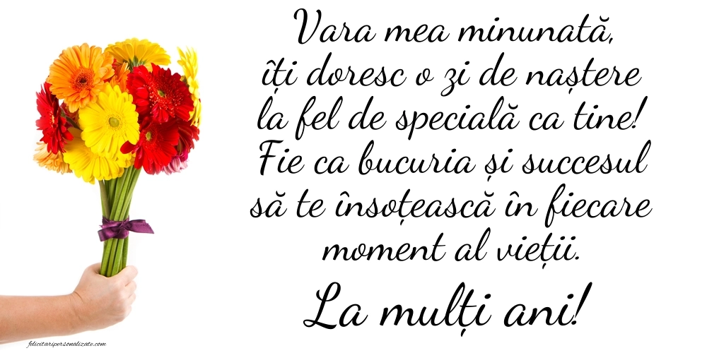 Felicitări frumoase de Ziua de Naștere pentru Verișoară: Flori