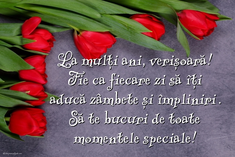 Imagini cu La Mulți Ani pentru Verișoară: Flori