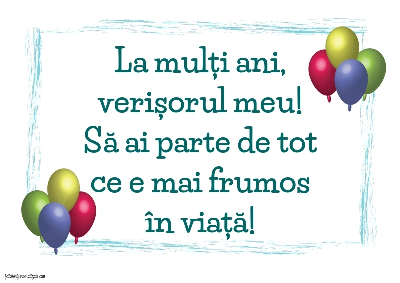 Imagini cu mesaje de La mulți ani pentru verișor: Baloane