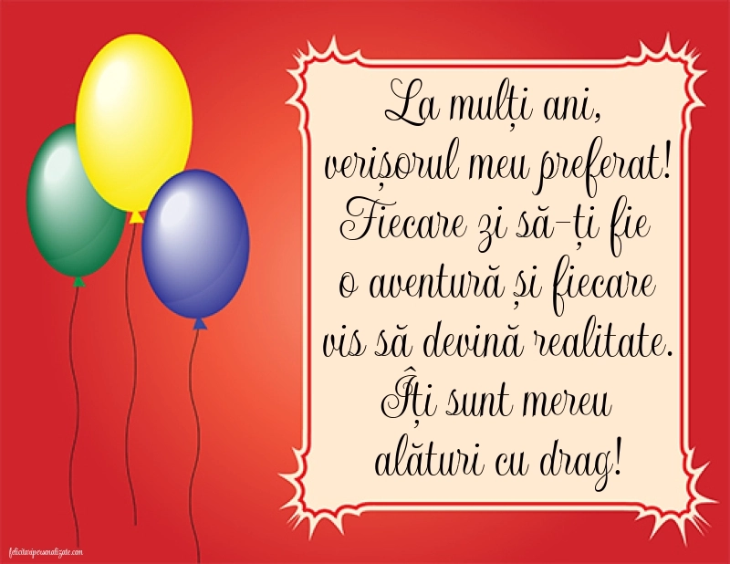 Imagini cu mesaje de La mulți ani pentru verișor: Baloane