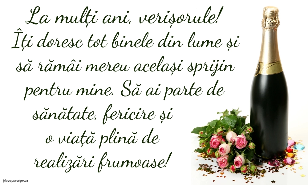 Imagini La Mulți Ani Verișorul Meu: Șampanie și flori