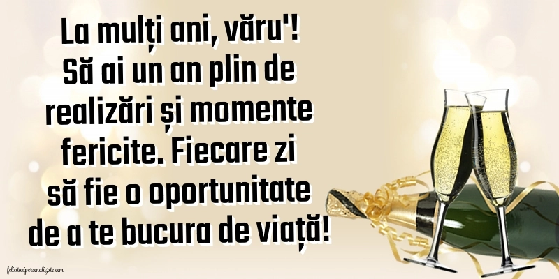 Felicitări și Imagini de Ziua de Naștere pentru Verișor: Șampanie