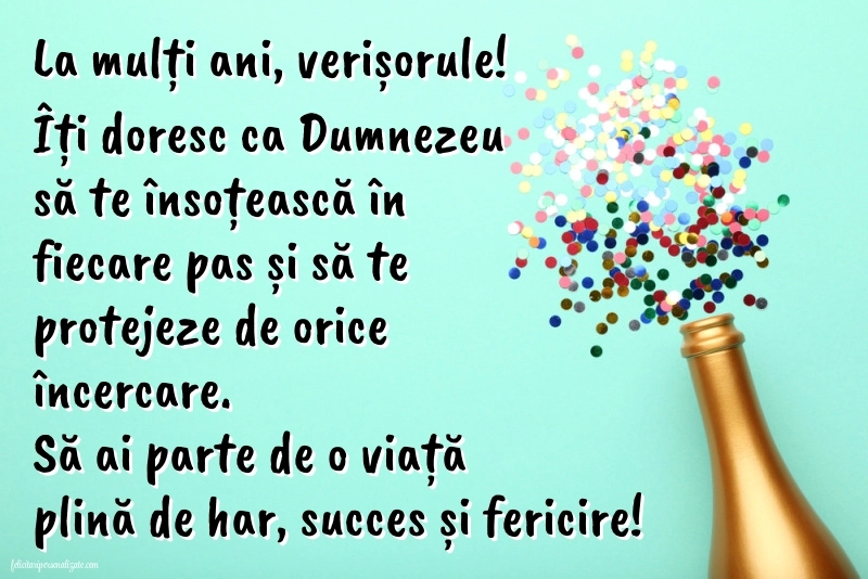 Imagini cu La mulți ani pentru verișorul meu: Șampanie și confetti