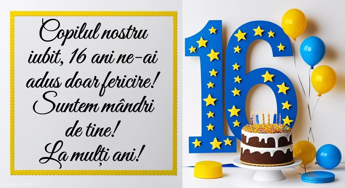 Imagini cu LA MULȚI ANI 16 ani: Tort și baloane