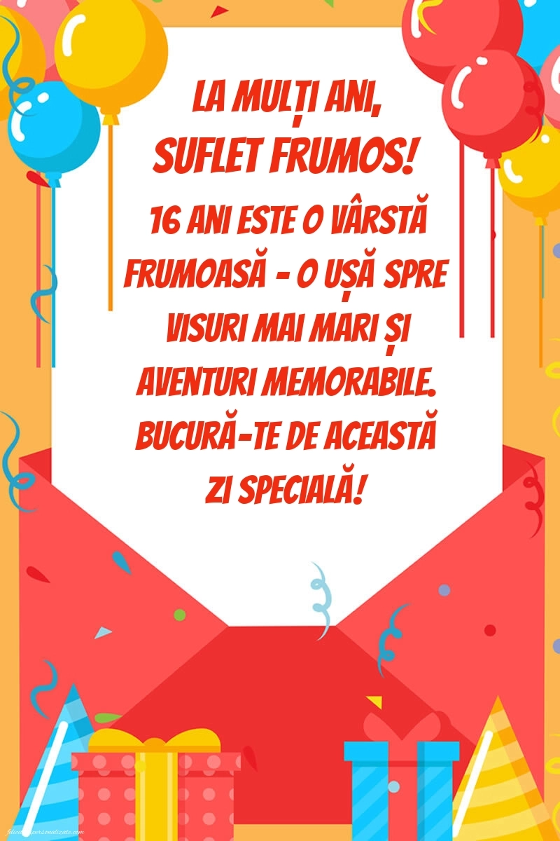 Imagini cu LA MULȚI ANI 16 ani pentru Nepoată: Baloane și Cadouri