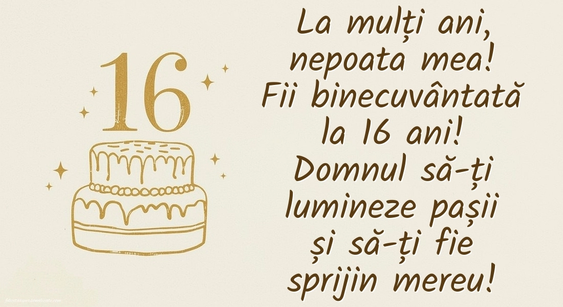 Imagini cu LA MULȚI ANI 16 ani pentru Nepoată: Tort