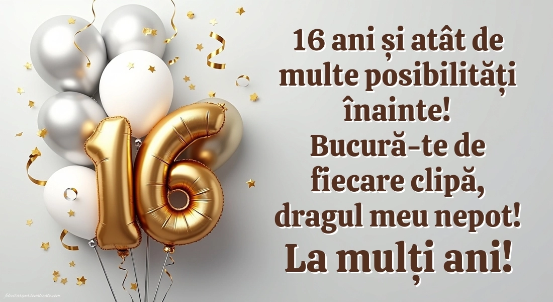 Imagini cu LA MULȚI ANI 16 ani pentru Nepot: Baloane