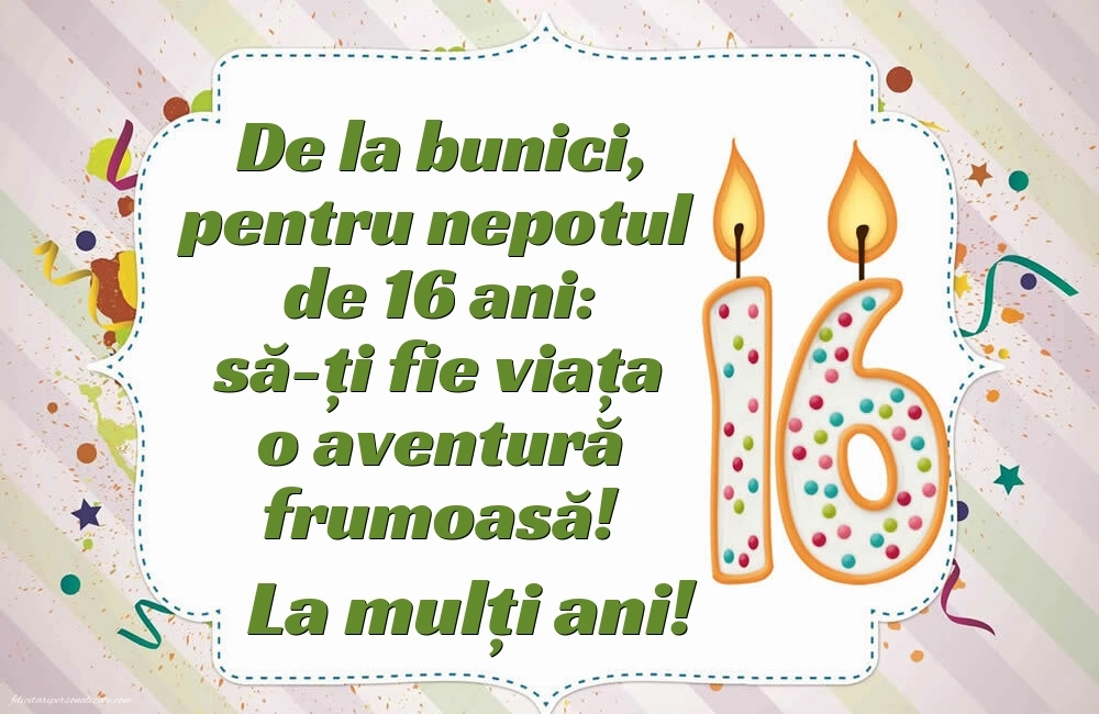 Imagini cu LA MULȚI ANI 16 ani pentru Nepot: Lumânări
