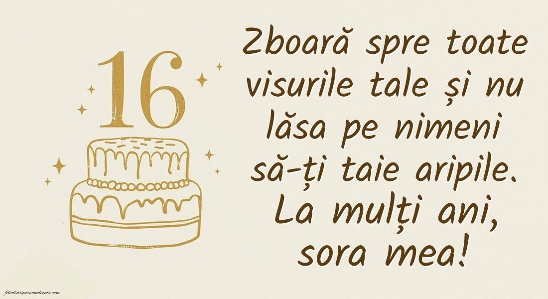 Imagini cu LA MULȚI ANI 16 ani pentru Sora: Tort