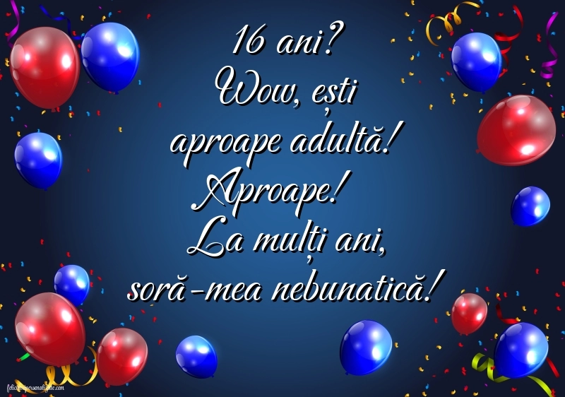 Imagini cu LA MULȚI ANI 16 ani pentru Sora: Baloane