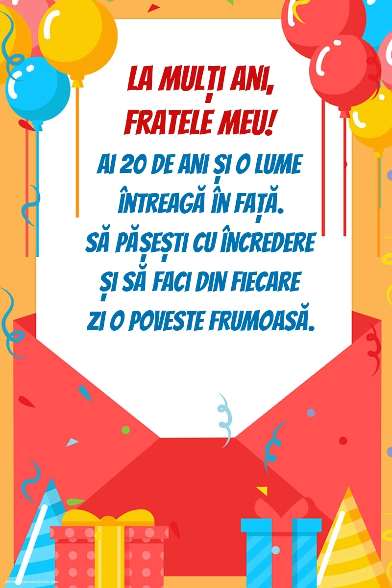 Imagini cu LA MULȚI ANI 20 ani pentru Frate: Baloane și Cadouri