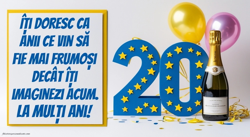Imagini cu LA MULȚI ANI 20 ani pentru Frate: Șampanie și baloane
