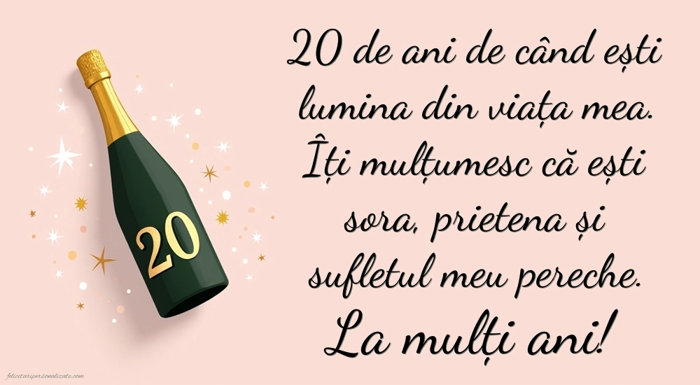 Imagini cu LA MULȚI ANI 20 ani pentru Sora ta: Șampanie