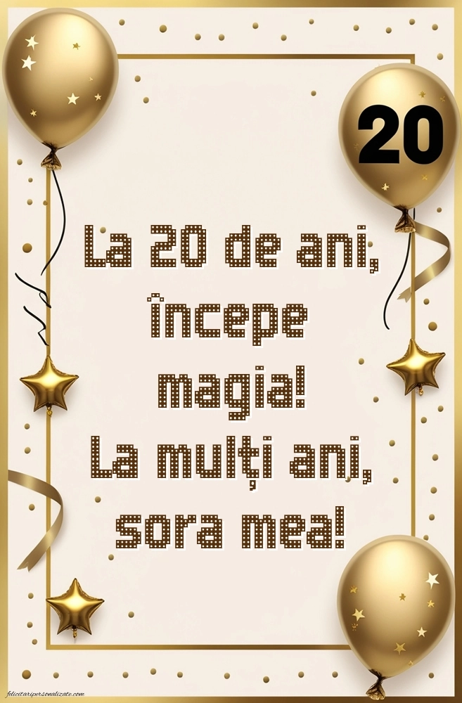 Imagini cu LA MULȚI ANI 20 ani pentru Sora ta: Baloane