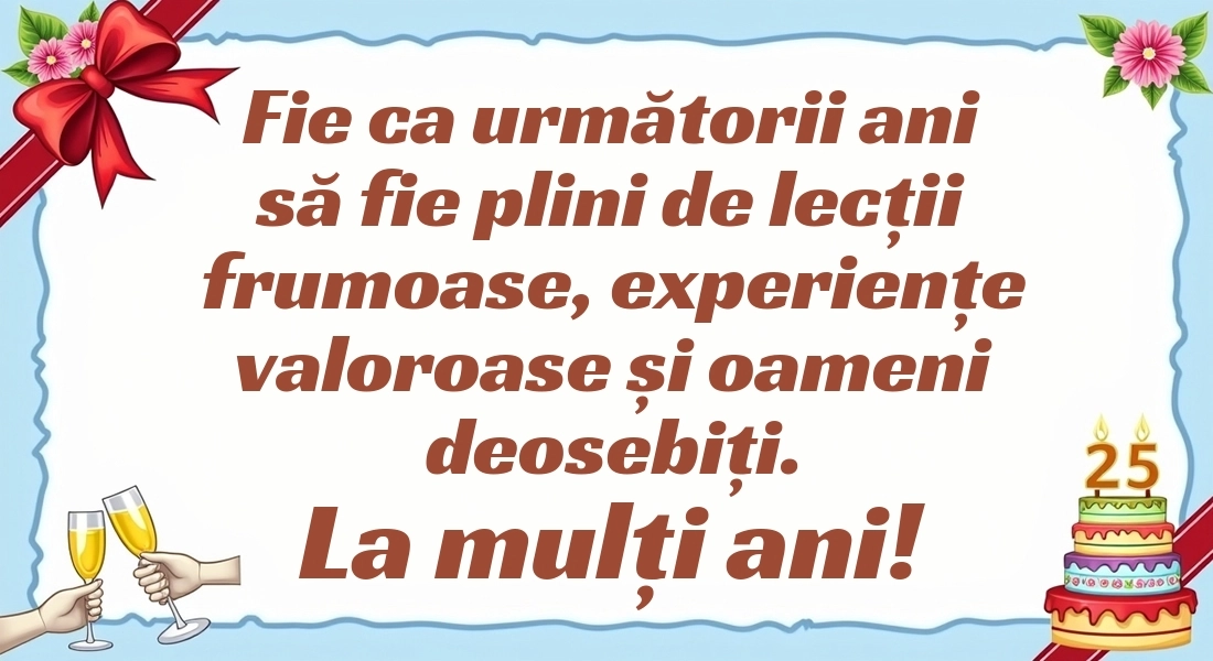 Imagini cu LA MULȚI ANI 25 ani: Tort și baloane