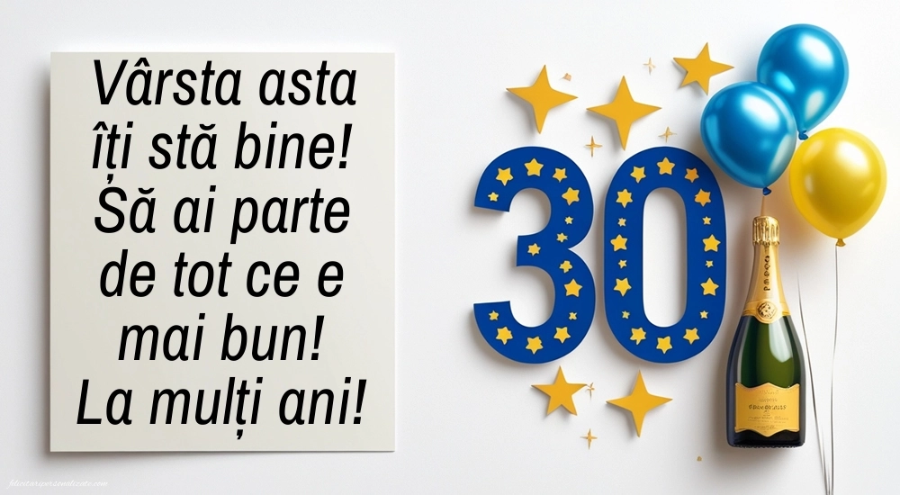 Imagini cu LA MULȚI ANI 30 ani pentru Bărbați: Șampanie și baloane