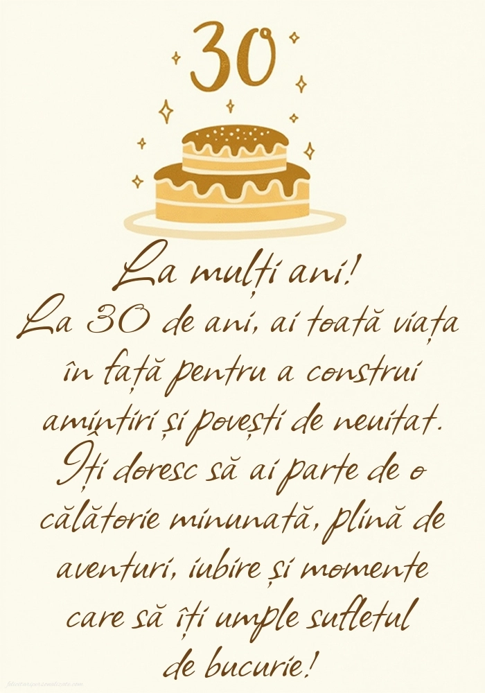 Imagini cu LA MULȚI ANI 30 ani pentru Femei: Tort