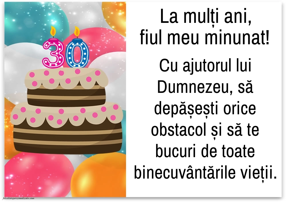 Imagini cu LA MULȚI ANI 30 ani pentru Fiu: Tort