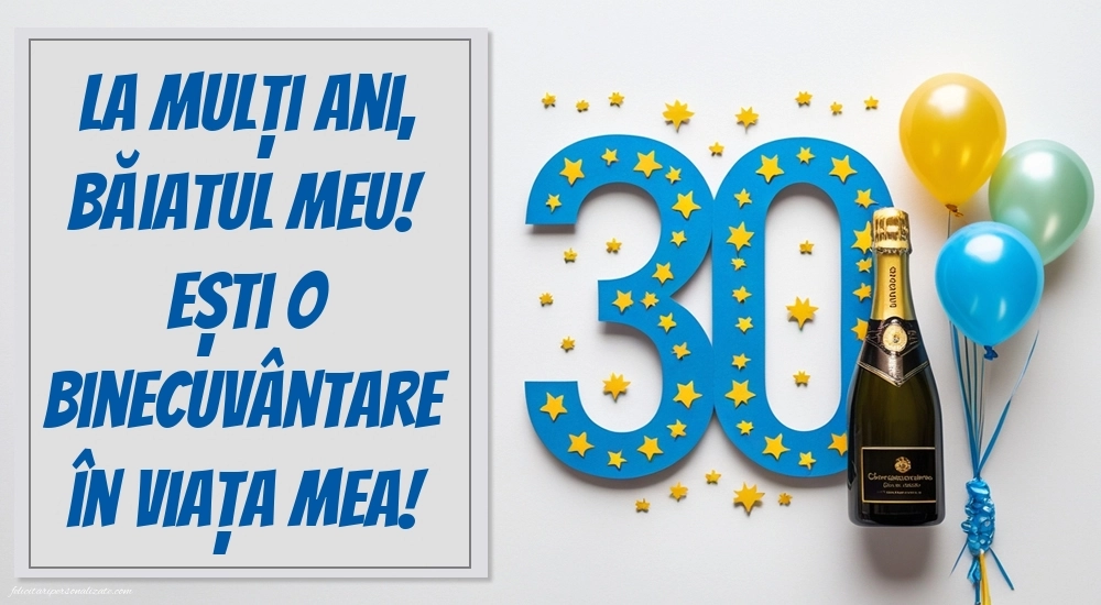 Imagini cu LA MULȚI ANI 30 ani pentru Fiu: Șampanie și baloane