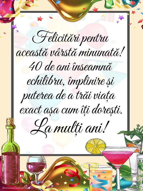 Imagini cu LA MULȚI ANI 40 ani: Confetti