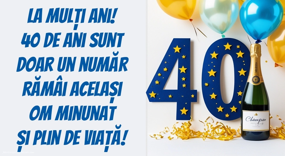 Imagini cu LA MULȚI ANI 40 ani pentru Bărbați: Șampanie și baloane