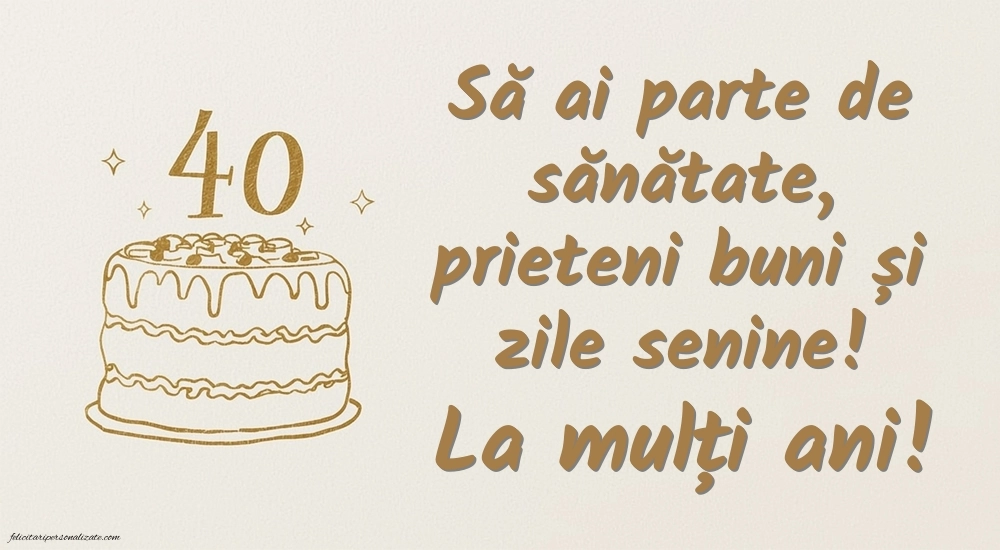 Imagini cu LA MULȚI ANI 40 ani pentru Bărbați: Tort
