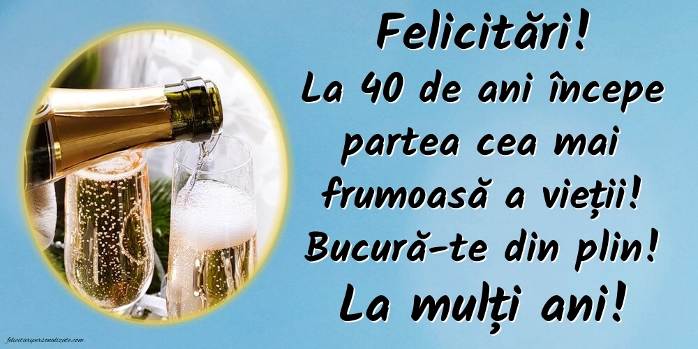 Imagini cu LA MULȚI ANI 40 ani pentru Bărbați: Șampanie