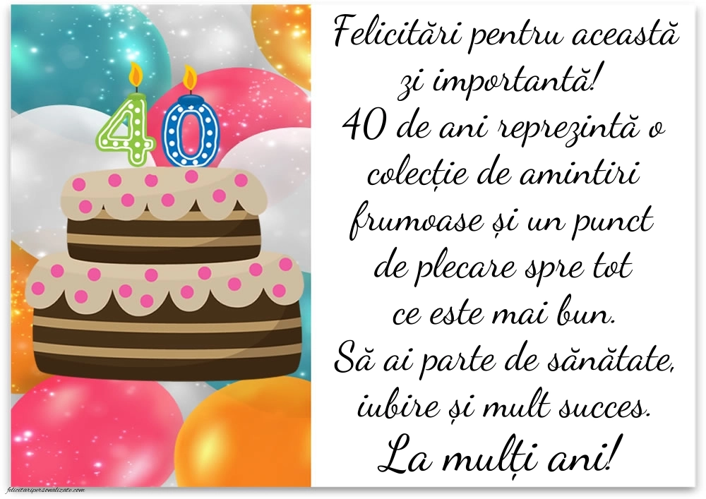 Imagini cu LA MULȚI ANI 40 ani: Tort